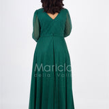 abito manica lunga glitter FI7219 VERDE MARICLA ELEGANCE 
