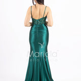 abito lungo corpetto corsetto in strass FP839019 VERDE MARICLA ELEGANCE 