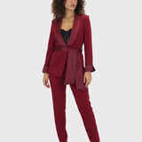 tailleur manica velo con cintura SH613TP BORDO SHARON 