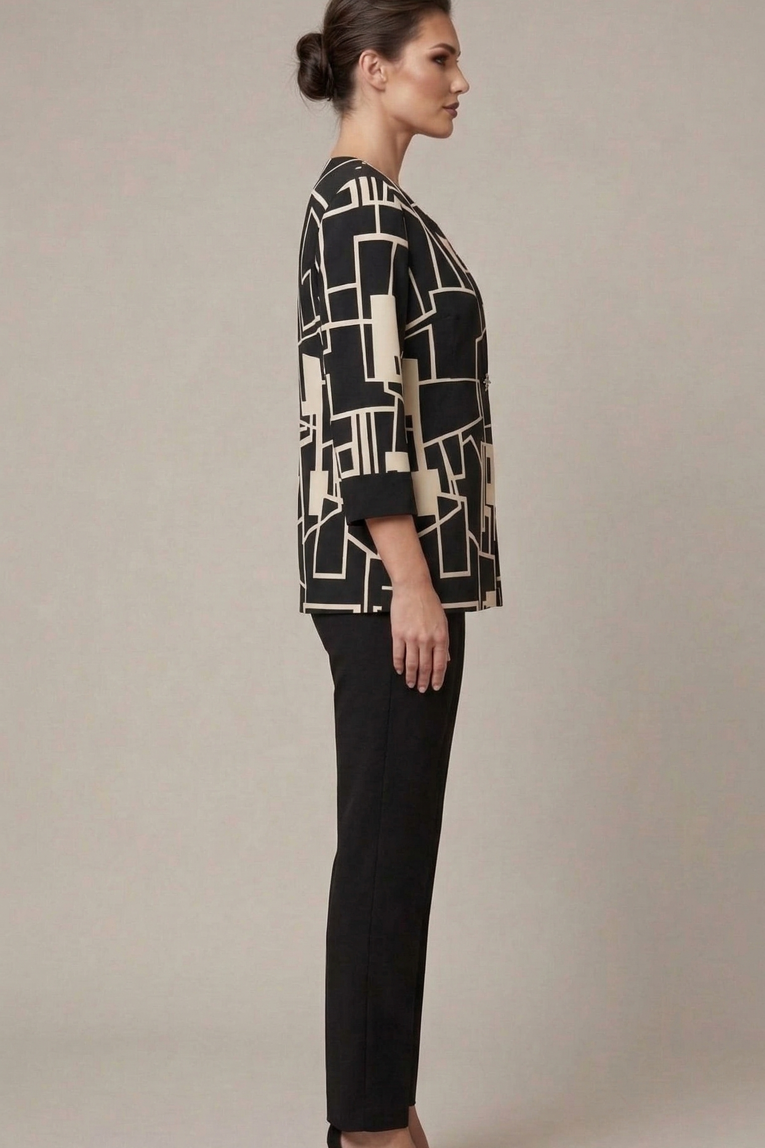tailleur 3 pz giacca fantasia GRILLO NERO MARICLA 