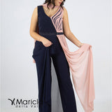 bicolore con ricamo PF100/22 BLU PAOLA FORTI 