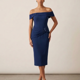 tubino crepe strass CAR58658 BLU MARICLA ELEGANCE 