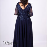 lungo con manica paiette JC34810 BLU MARICLA ELEGANCE 
