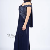 Abito con scollo a barca BB27726 BLU MARICLA ELEGANCE 