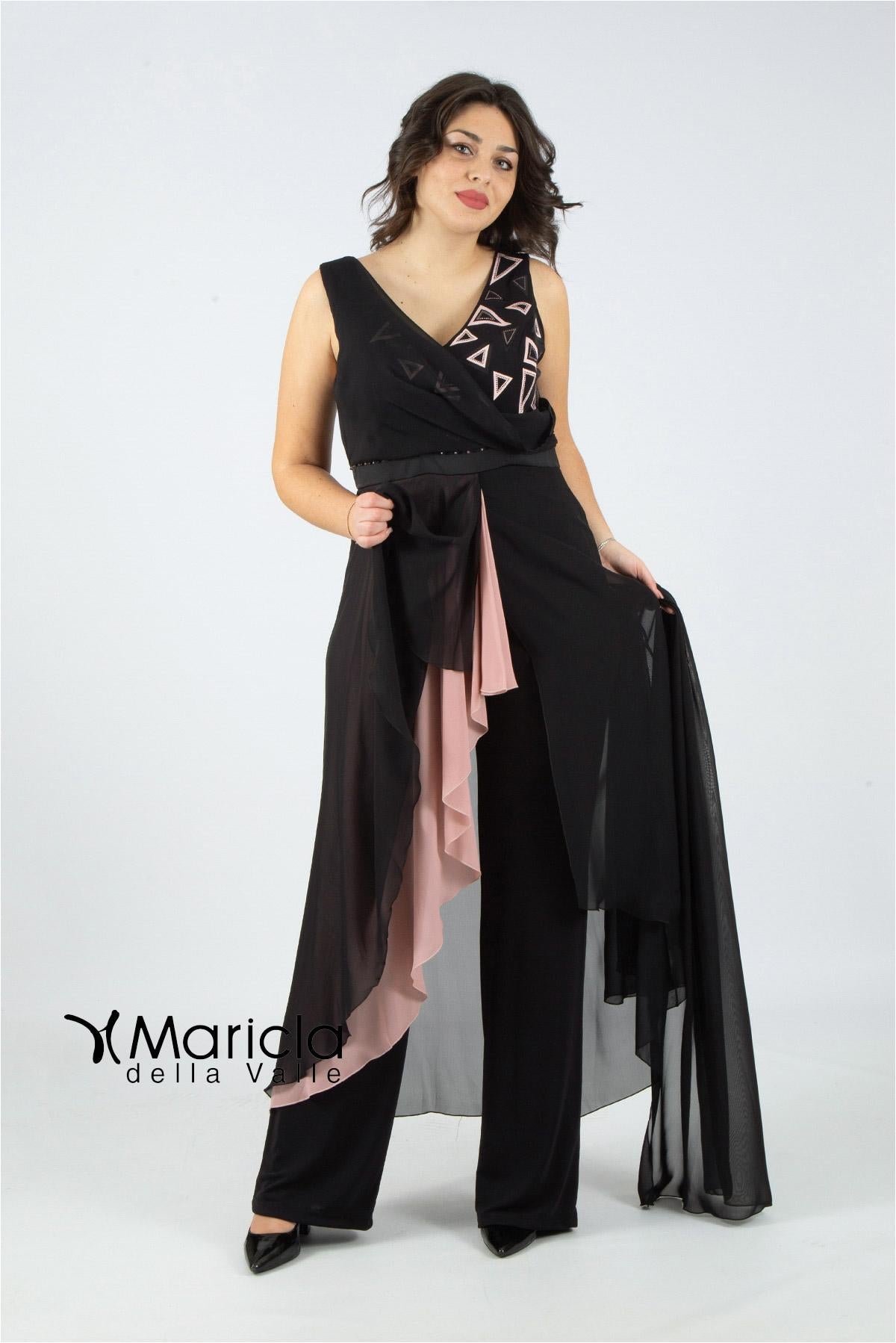 con triangoli laser PF104/22 NERO/ROSA PAOLA FORTI 