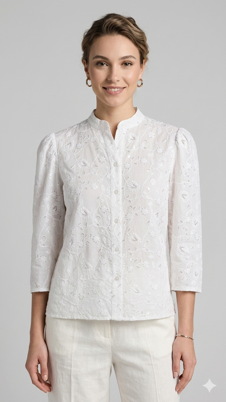 camicia con microstrass CF50097 BIANCO CARLA FERRONI 