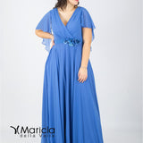 impero con fiore in vita PF216 AZZURRO PAOLA FORTI 