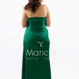 abito con fiore arricciato CAR58366 VERDE MARICLA ELEGANCE 