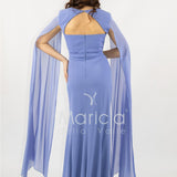 abito lungo scollato con spalline strass SH819AL PERVINCA SHARON 