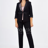 tailleur 3pz ricamo PF400TP NERO/CIPRIA PAOLA FORTI 