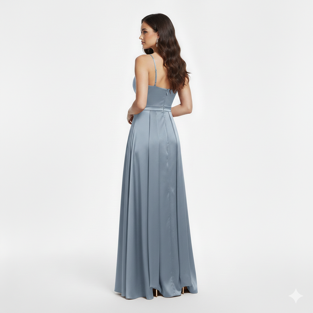 Abito lungo con spacco JC35456 INDACO MARICLA ELEGANCE 
