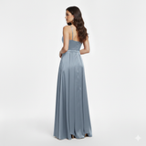 Abito lungo con spacco JC35456 INDACO MARICLA ELEGANCE 