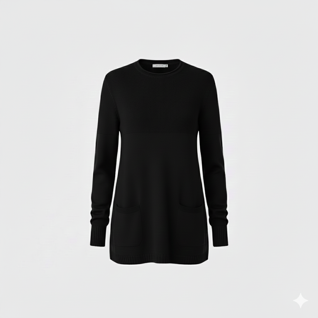 Maglia 100% lana nido d'ape CF4385 NERO CARLA FERRONI 