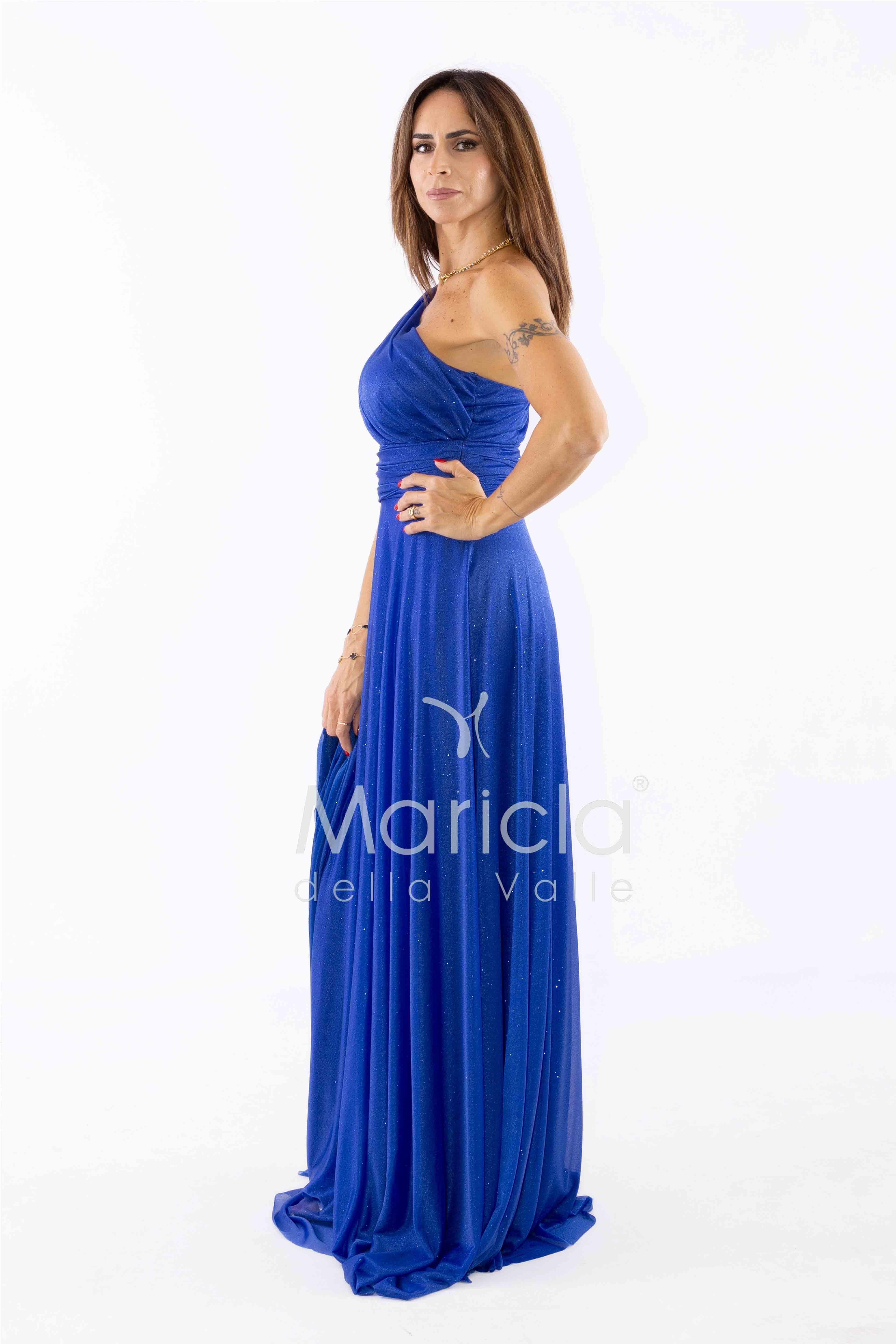abito monospalla glitter FI7015 ROYAL MARICLA ELEGANCE 