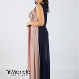 bicolore con ricamo PF100/22 BLU PAOLA FORTI 