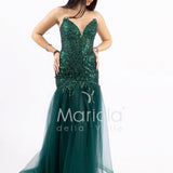 abito toulle e paiette FP881009 VERDE MARICLA ELEGANCE 
