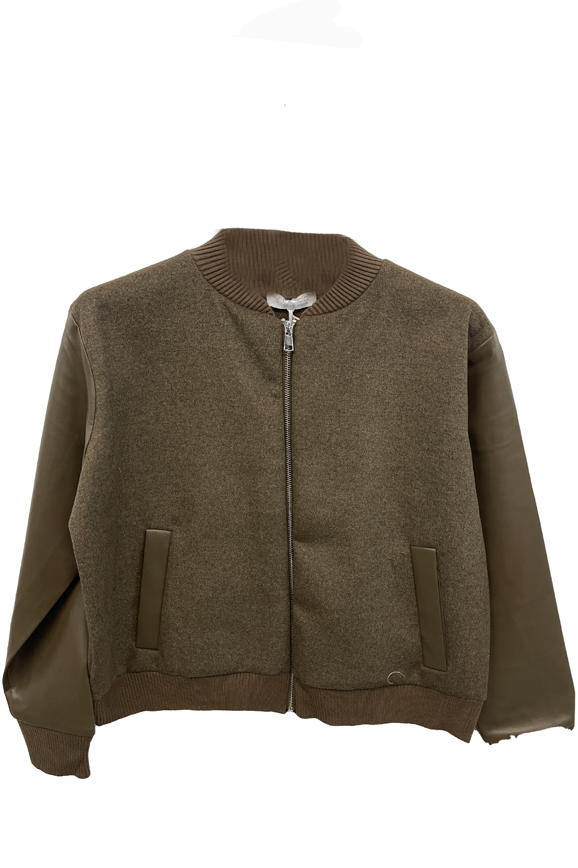 giacca zip panno e lana A26IMP03060 FANGO MARICLA 