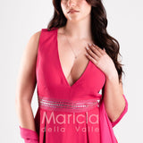 tuta baschina con strass SH606 FUCSIA SHARON 