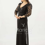 tuta con manica paiette SH905TU NERO SHARON 