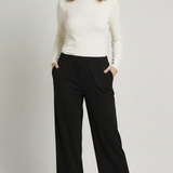 pantalone fluido con piegone strass FFTITTY NERO MARICLA 