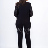 Completo 3 pezzi Ricamato. PF414 NERO PAOLA FORTI 