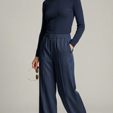 pantalone palazzo tasca PER26106 BLU MARICLA 