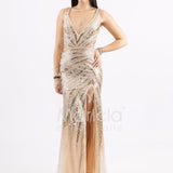 Abito a sirena in paiette FP883020 ORO MARICLA ELEGANCE 