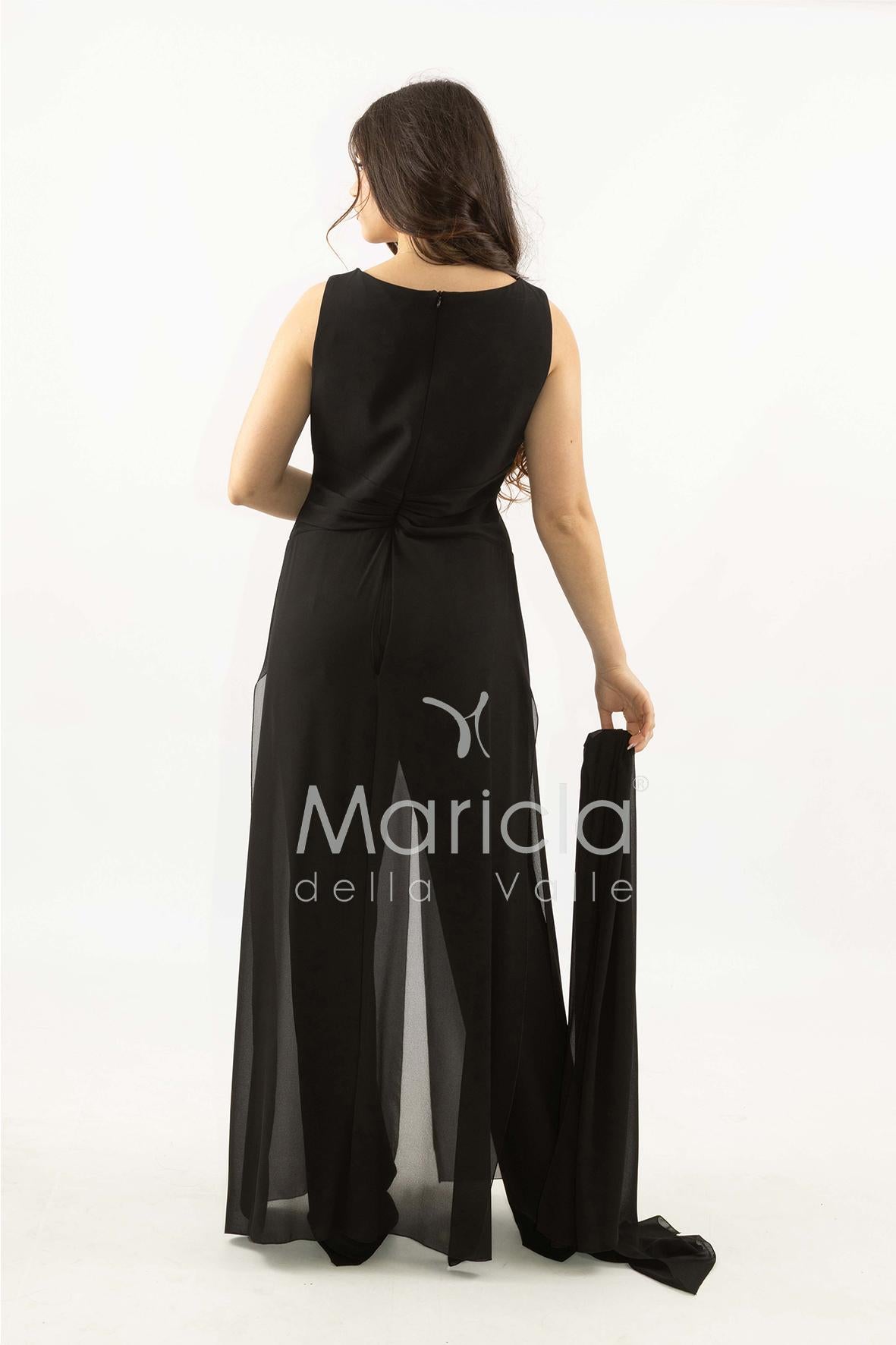 tuta con fiore SH901TU NERO SHARON 
