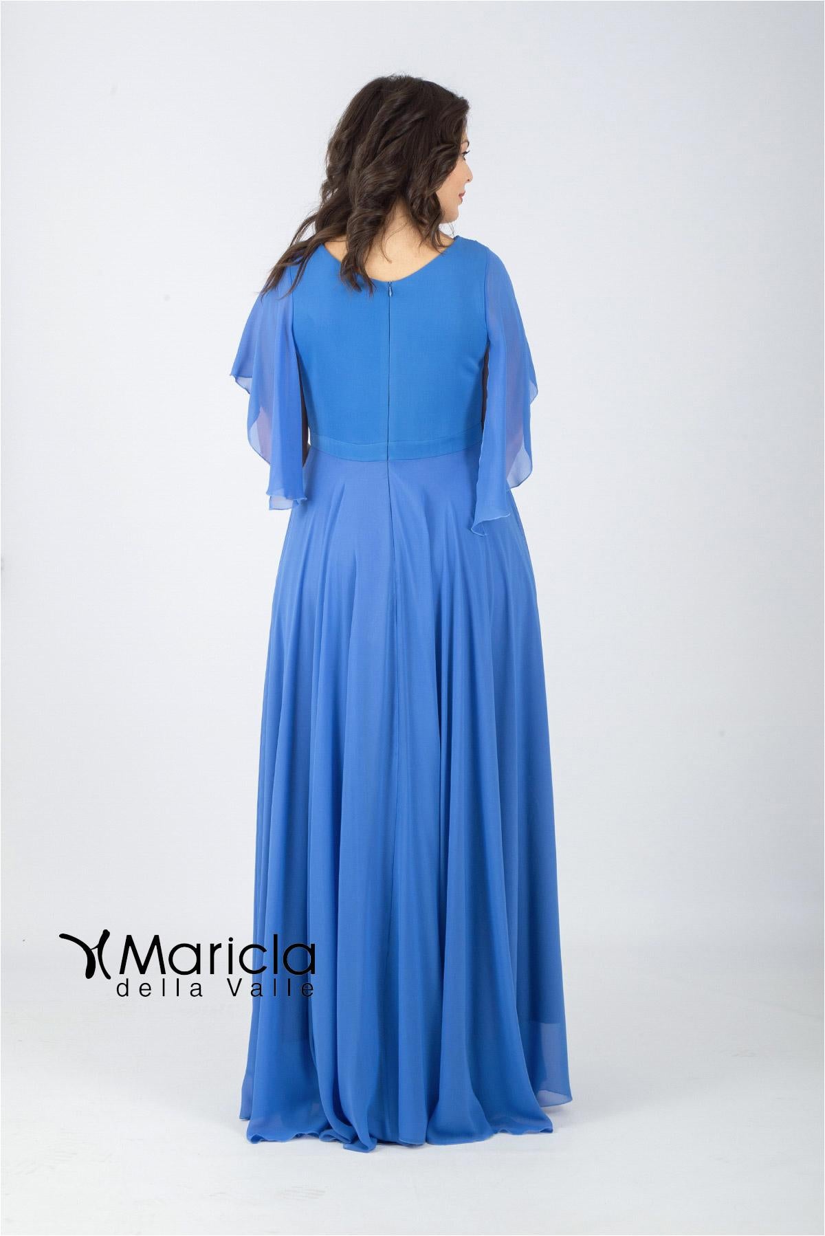 impero con fiore in vita PF216 AZZURRO PAOLA FORTI 