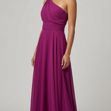 abito monospalla chiffon FI7517 AMARENA MARICLA ELEGANCE 