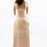 abito con fiore arricciato CAR58366 ORO MARICLA ELEGANCE 