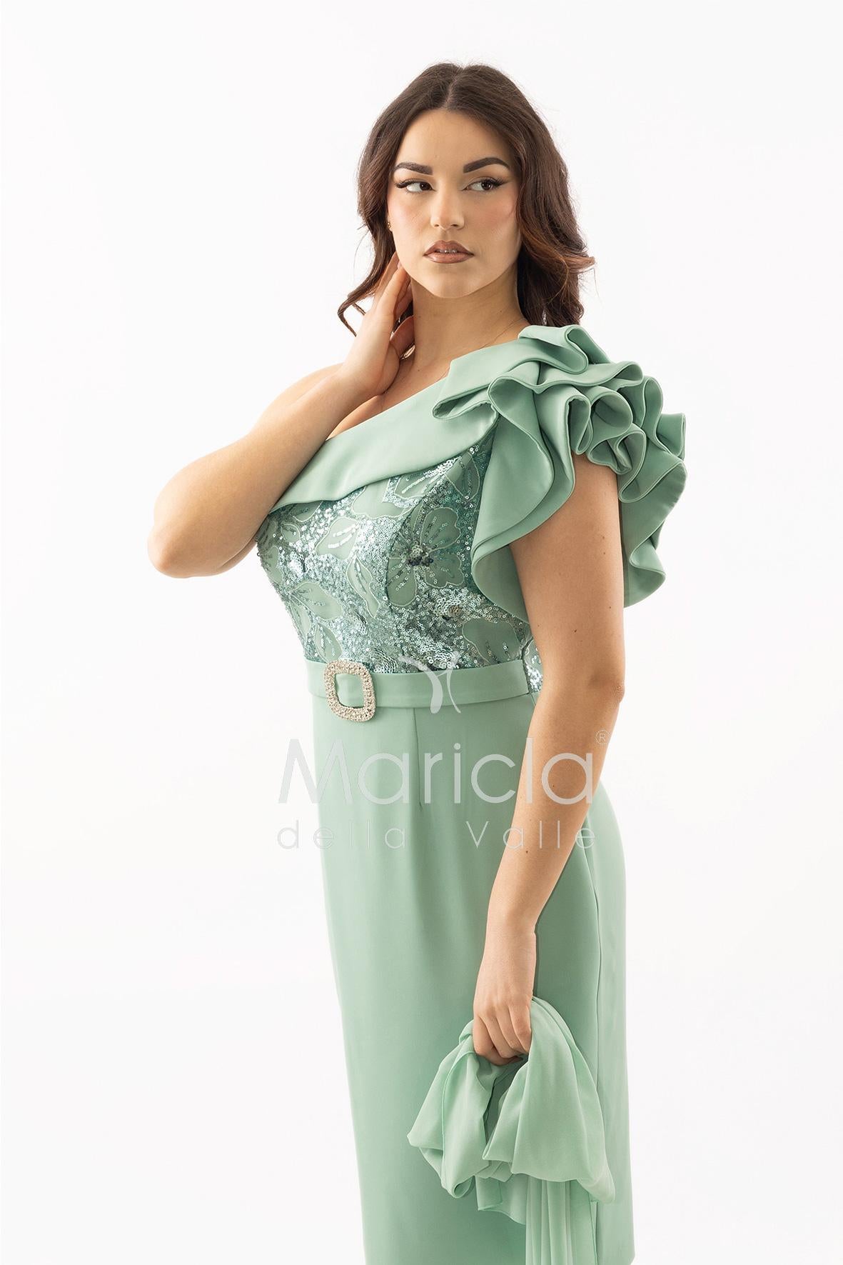 abito midi corpetto strass monospalla SH865AC MENTA SHARON 