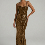 Abito a sirena in paillettes FI11093 MORO MARICLA ELEGANCE 