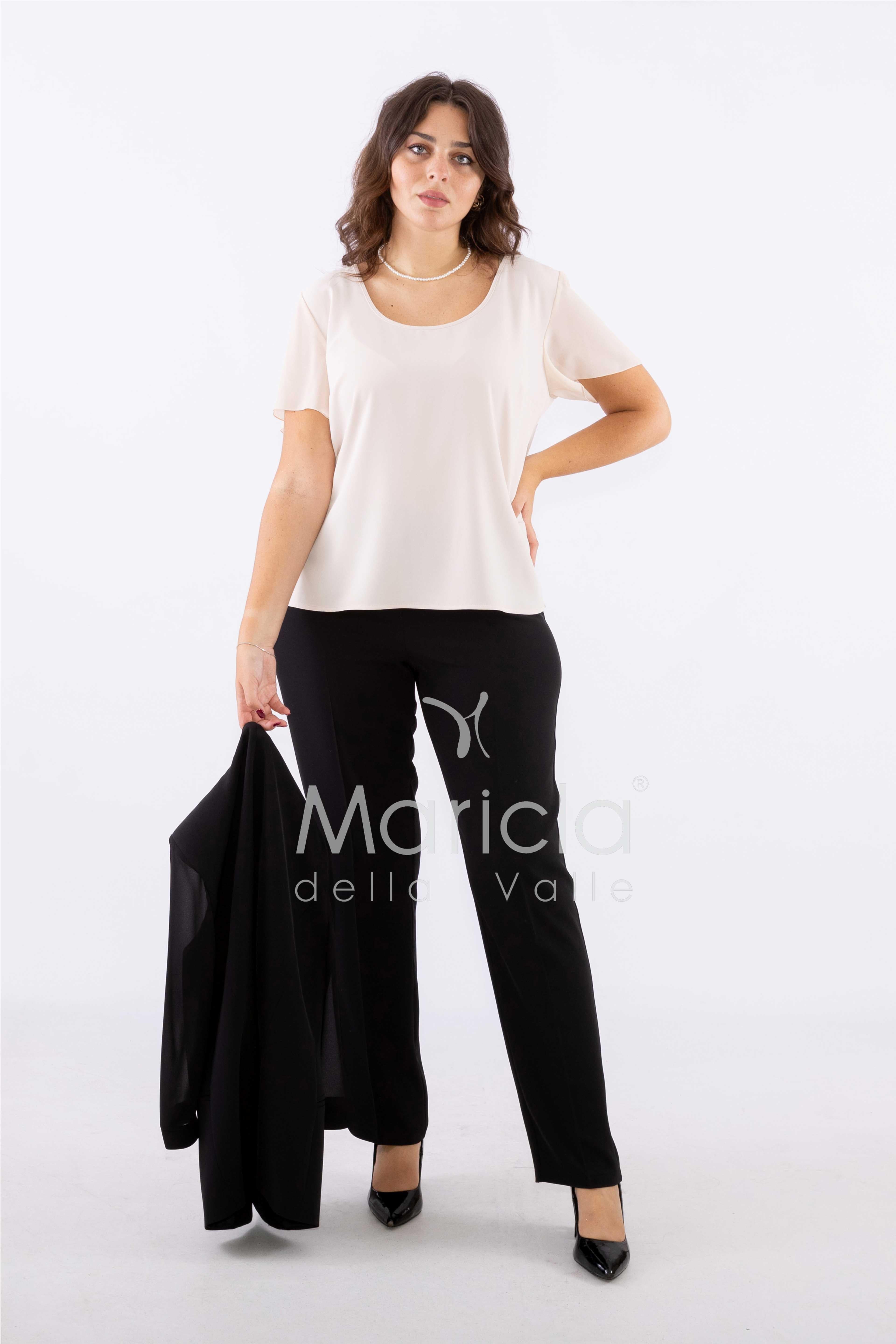 tailleur strass onda collo PF2180 NERO PAOLA FORTI 