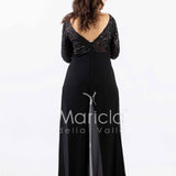 tuta manica 3/4 pizzo SH603 NERO SHARON 