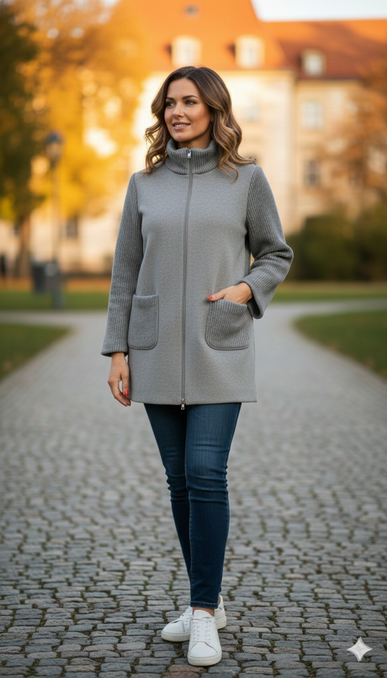 giaccone con lana coste BIGNAMI GRIGIO MARICLA 