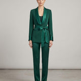 tailleur manica velo con cintura SH613TP VERDE SHARON 