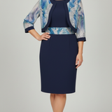 Tubino con Giacchino in Pizzo e Paillettes LH213AG BLU LUDOVICA HASSLER 