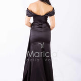 abito lungo con strass ALC04 NERO MARICLA ELEGANCE 