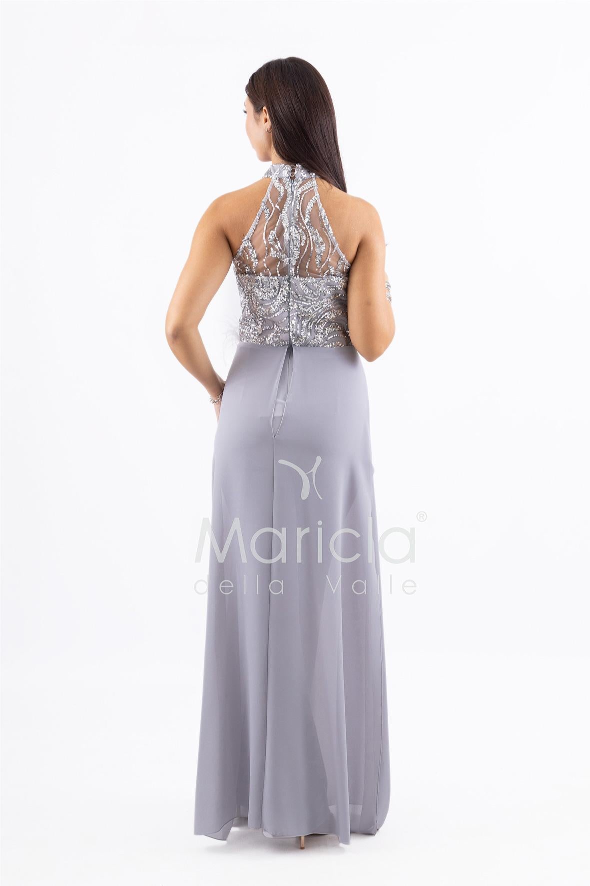 tuta ricamo e piume SH909TU PERLA SHARON 