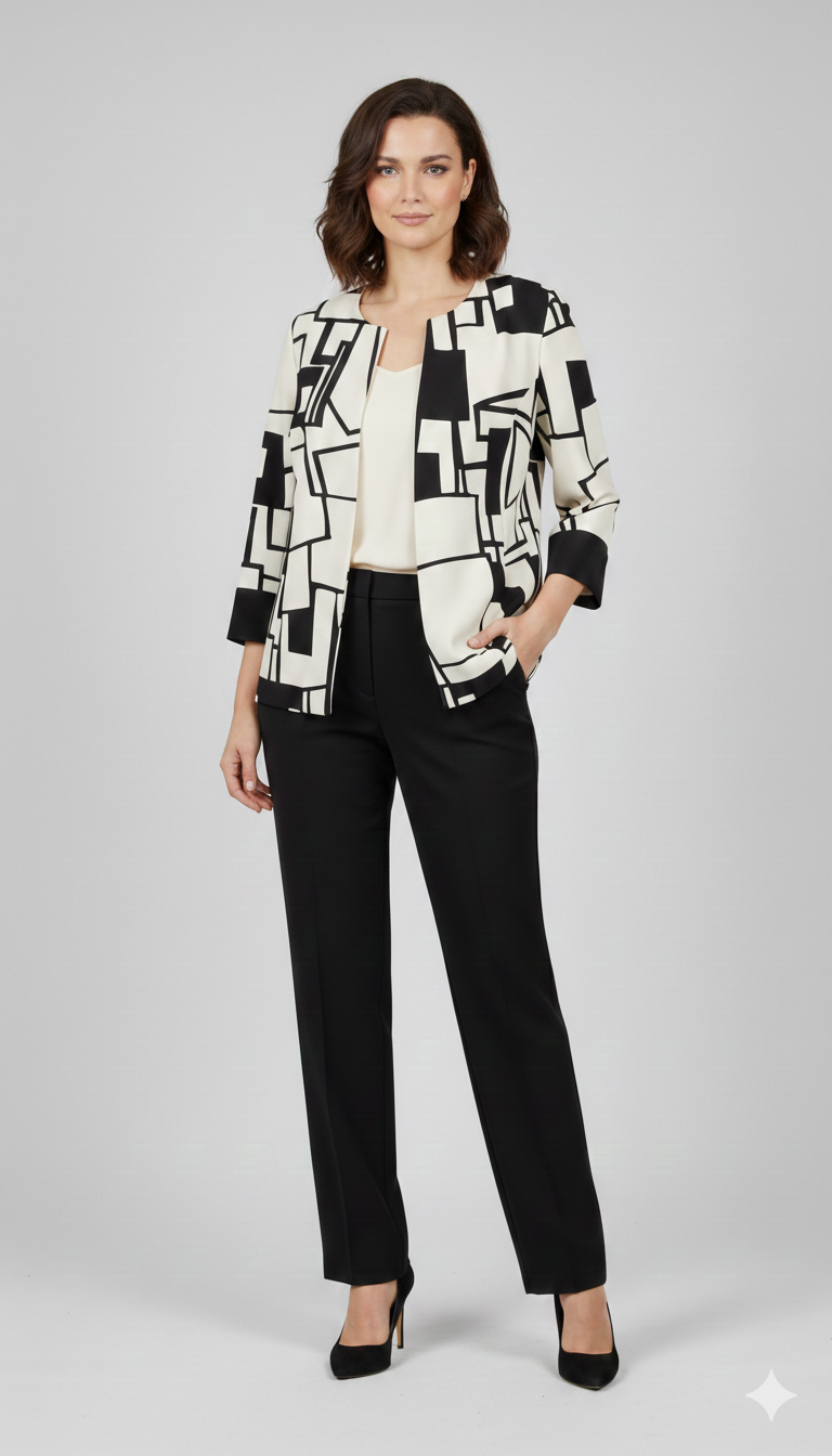 Completo Coordinato "Urban Graphic"  Blazer & Pantalone GIOIELLO NERO MARICLA 