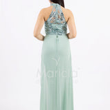 Tuta con piume e ricami SH909TU MENTA SHARON 