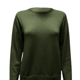 maglia 100% lana con taschini CF4388 MILITARE CARLA FERRONI 