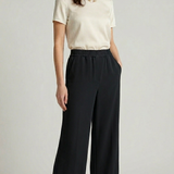 pantalone palazzo tutta molla fluido ROMI5426 NERO MARICLA 