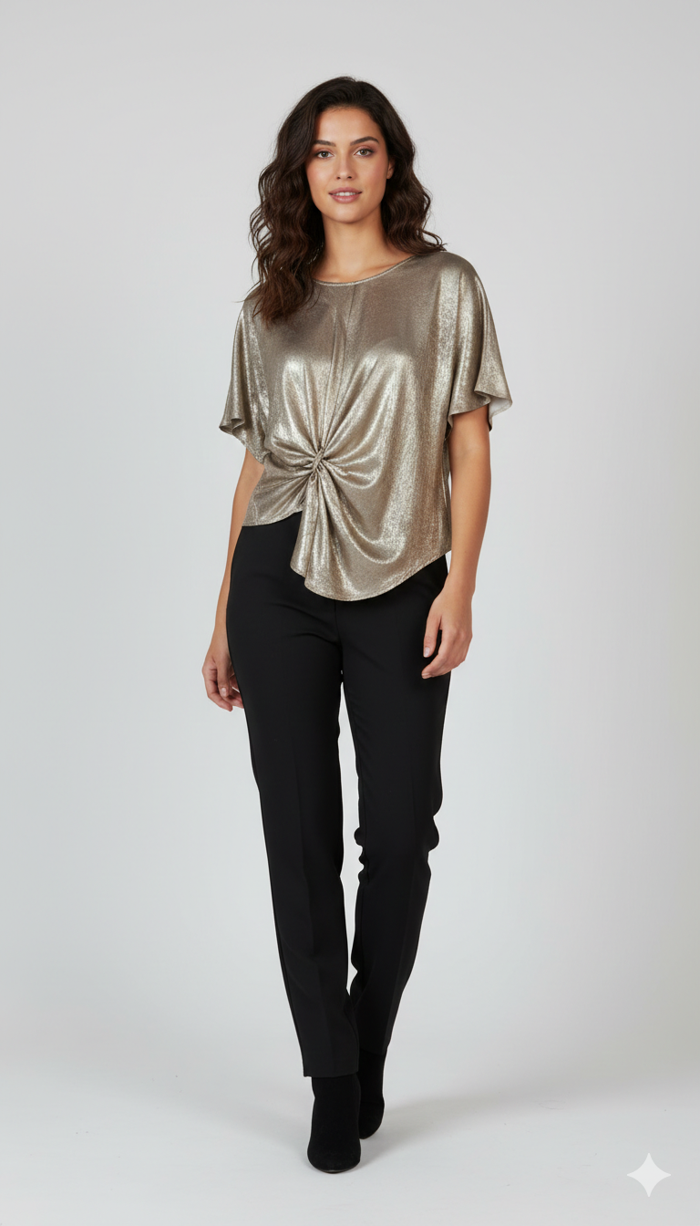 maglia nodo metallica CF50093 BEIGE CARLA FERRONI 