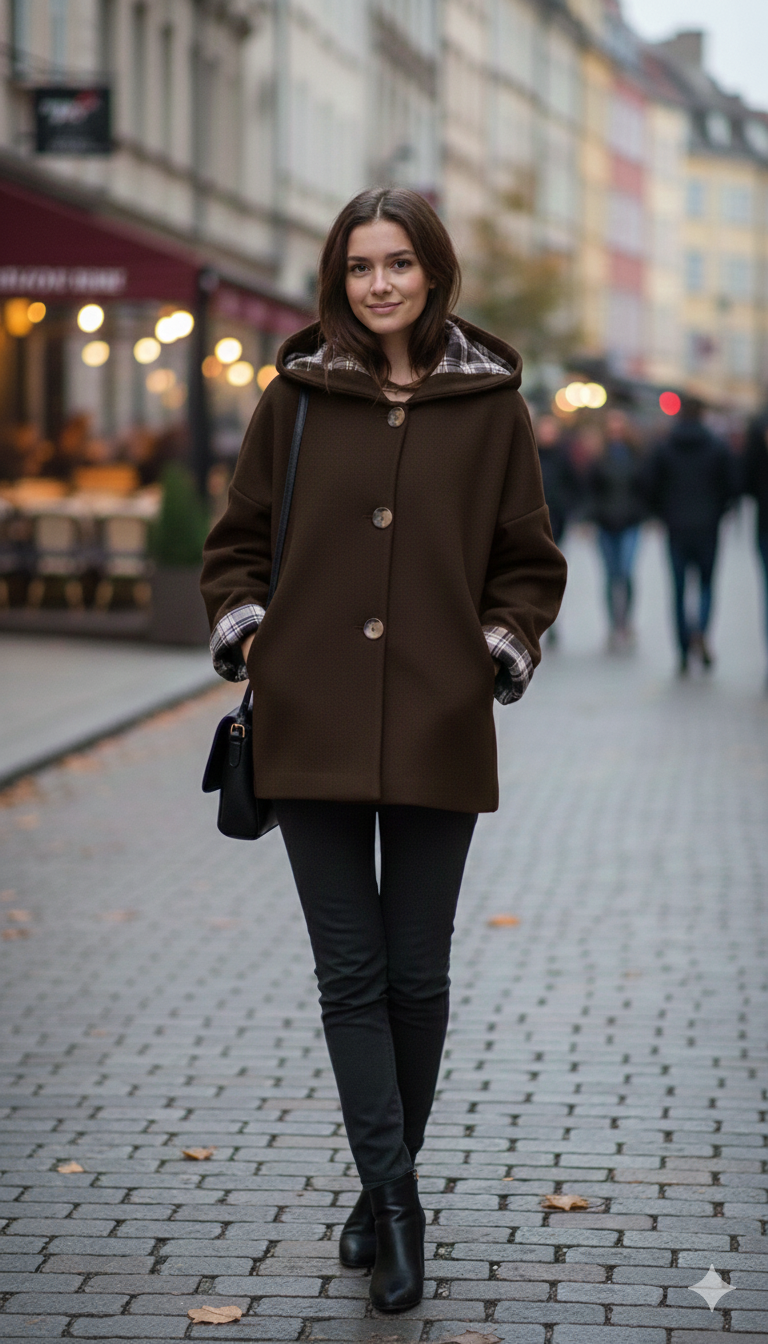 Giaccone con cappuccio interni fantasia scozzese YAK MORO MARICLA 