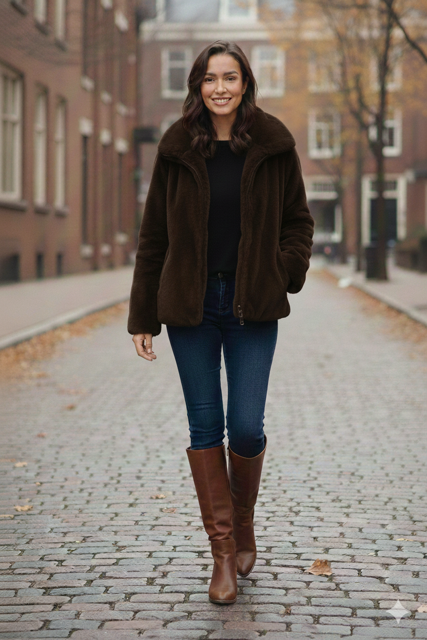 Giaccone in pelliccia con cappuccio PH106 MORO PEGGY HO 