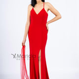 Abito lungo con pizzo JC34346 ROSSO MARICLA ELEGANCE 