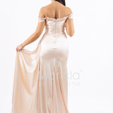 Abito lungo scollo omerale JC35274 CHAMPAGNE MARICLA ELEGANCE 