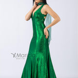 Abito scollo v ANT1808 VERDE ANTILLE ELEGANCE 